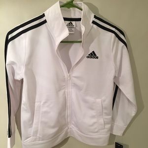 Black/White Adidas Jacket size Med 10/12